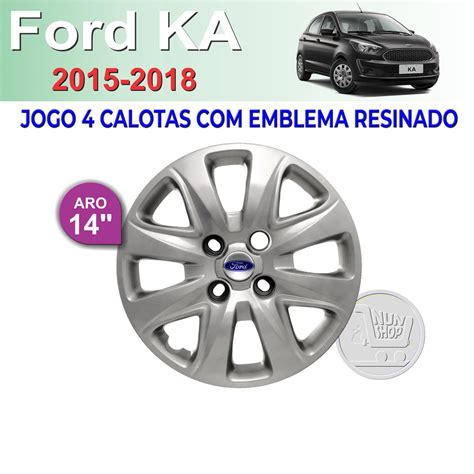 Jogo Calotas Ford Ka Aro Emblema Shopee Brasil