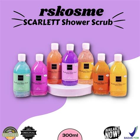 Jual Scarlett Whitening Brightening Shower Scrub 300ml Bodywash