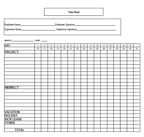 Free 10 Time Tracking Templates In Ms Word Excel