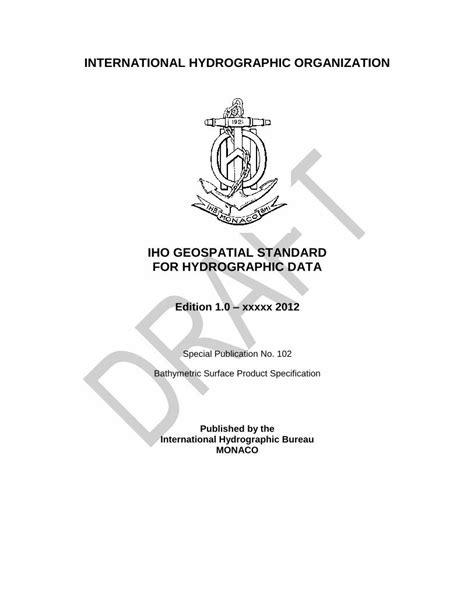 PDF IHO GEOSPATIAL STANDARD FOR HYDROGRAPHIC DATA INTERNATIONAL