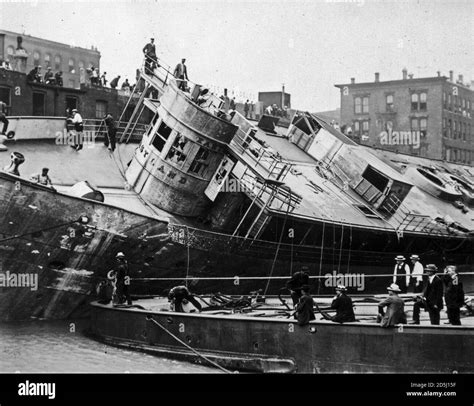 The Ss Eastland Being Righted After The Eastland Disaster On The