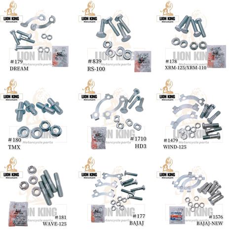 Motorcycle Parts Sprocket Bolt Set For Xrm Tmx Bajaj Dream Wave Rs