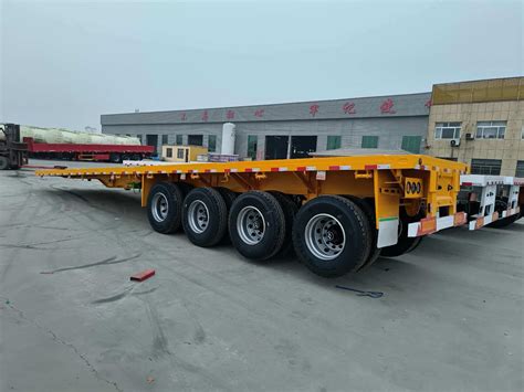 Used Ft Flatbed Trailer Axles Container Flat Bed Semi Trailer