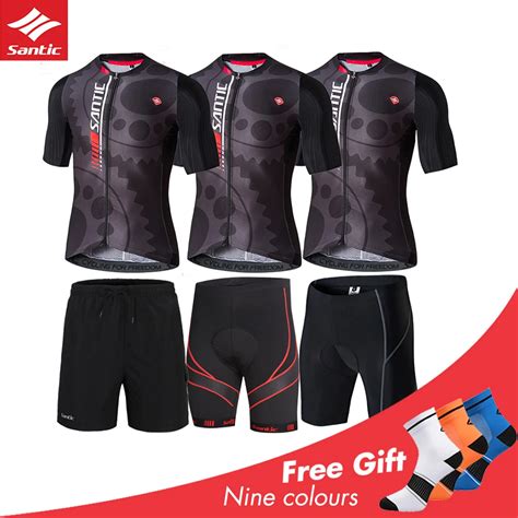 Santic Cycling Jerseys Set Summer Bike Clothing Quick Drying