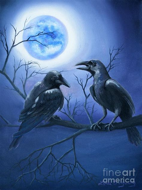 Raven's Moon Painting by Lora Duguay - Fine Art America