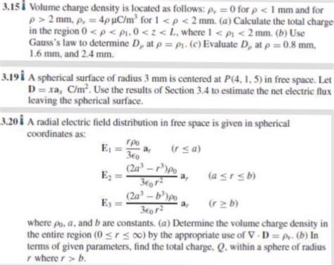 Solved Volume Charge Density Is Located As Follows Rho V