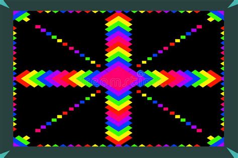 The Decoration Of Geometric Shape Form A Pattern To Be Colorful Stripe