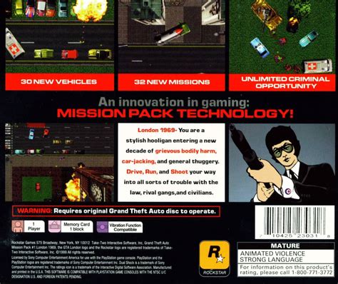 Grand Theft Auto Mission Pack 1 London 1969 Cover Or Packaging