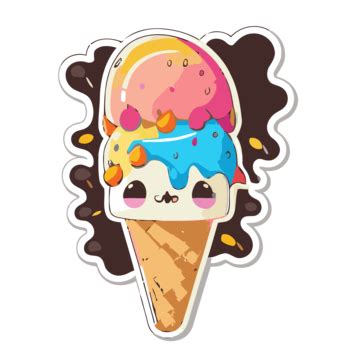 Ice Cream Cones Vector Design Images Ice Cream Cone Kawaii