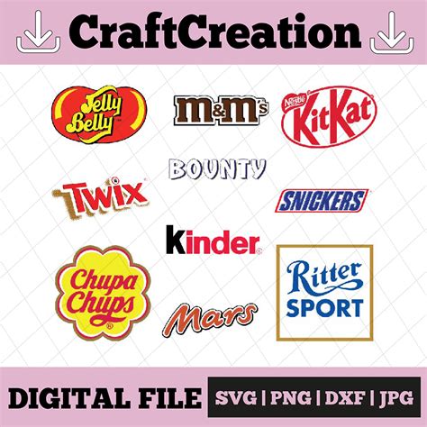 Candy Logos Svg Chocolate Labels Clipart Sweet Brand 50 Off