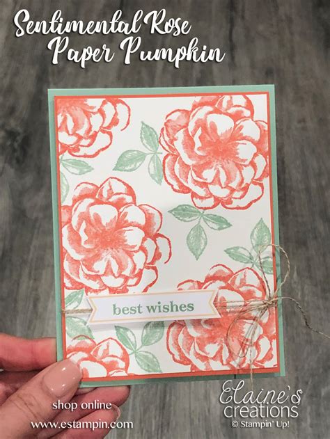 Elaine S Creations Stampin Up Paper Pumpkin Sentimental Rose