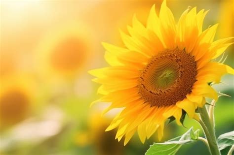 Premium Ai Image Sunflower In Sun Light Generate Ai