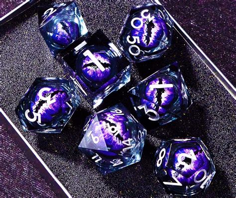 Dnd Dice Set Liquid Core Handmade Liquid Core Dragon Eye Dice Set