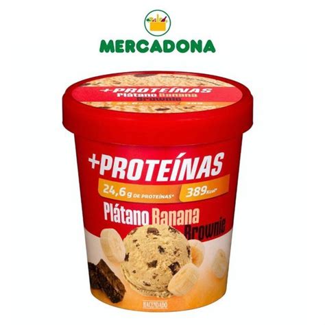 Helado Prote Nas Mercadona Sabor Pl Tano Con Trozos De Brownie Una