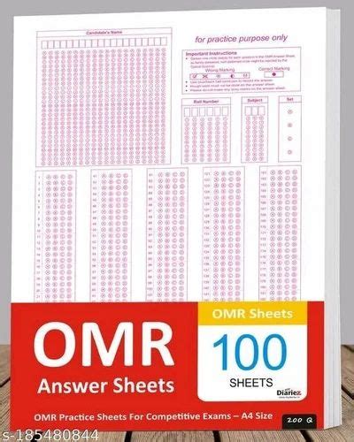 Omr Practice Sheets For Competitive Exams Mcqs A Size