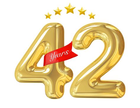 42 Years Anniversary Golden 11288017 Png