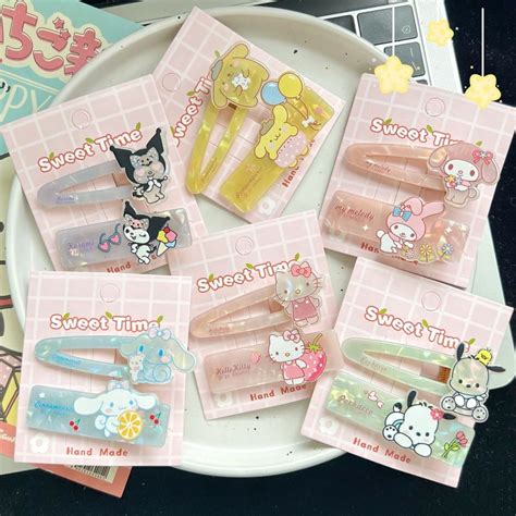 Ins Cute Sanrio Set Duckbill Clip Sweet Girl Heart Kuromi Kt Cat Hair