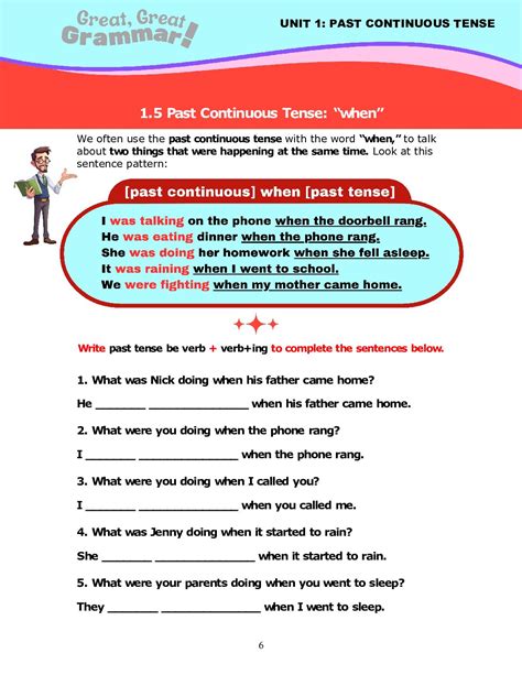 Esl Grammar Past Continuous Tense When Stickyball Esl Lessons