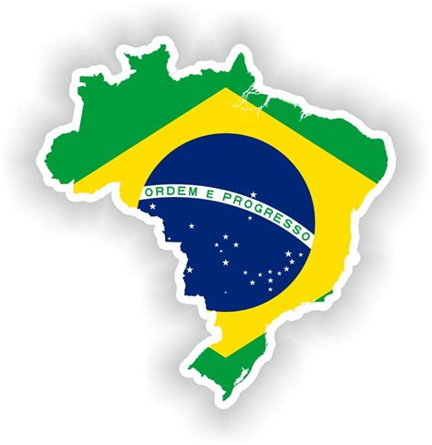 Brazil Map Flag Silhouette Sticker For Laptop Book Fridge Gu Inspire