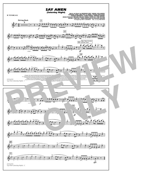 Say Amen (Saturday Night) (arr. Matt Conaway) - Bb Tenor Sax by Panic