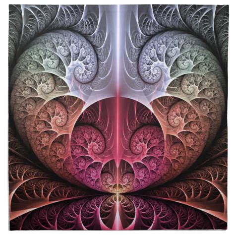 Heartbeat Abstract Surreal Fantasy Fractal Art Cloth Napkin Zazzle