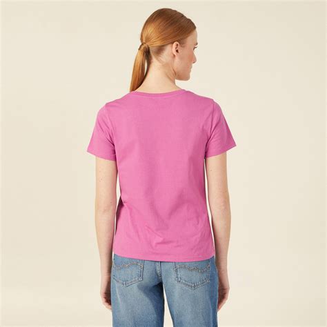 T Shirt Manches Courtes Rose Framboise Femme Bonobo