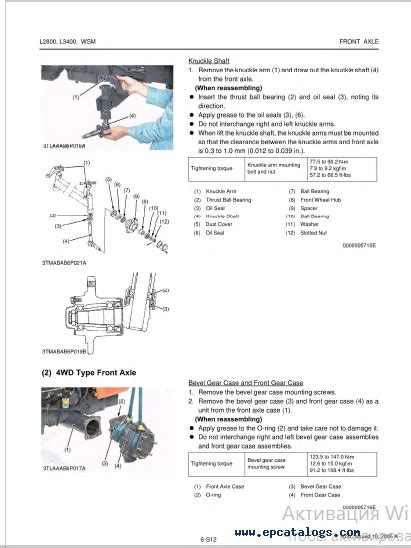 Kubota L2800, L3400 Tractor Workshop Manual