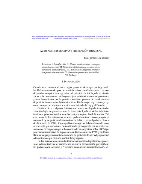 4 La pretensión como objeto procesal administrativo ACTO