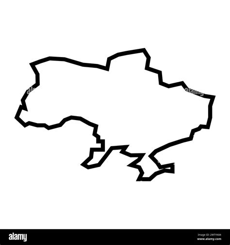 Vector Ukraine Outline Map On White Background Stock Vector Image Art