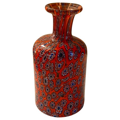 1950 Murano Fratelli Toso MilleFiori Glass Centrepiece Trumpet Vase