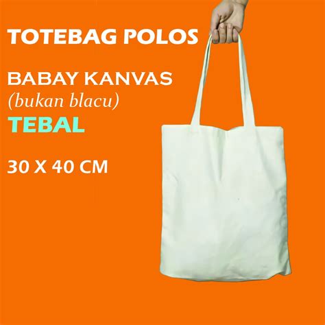 Jual Totebag Tote Bag Baby Kanvas Polos X Tebal Bukan Blacu