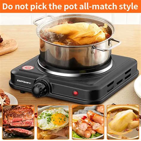 Taffware Kompor Listrik 1 Tungku Mini Portable 5 Gear Hot Plate 1000W 5702 Black