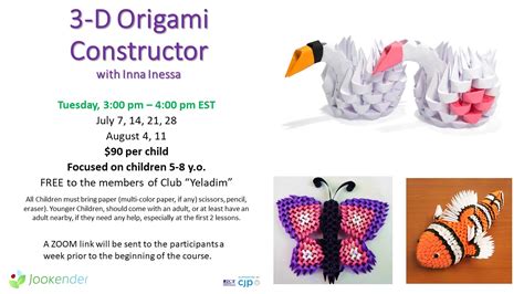 3D Origami Constructor for 5-8 y.o.