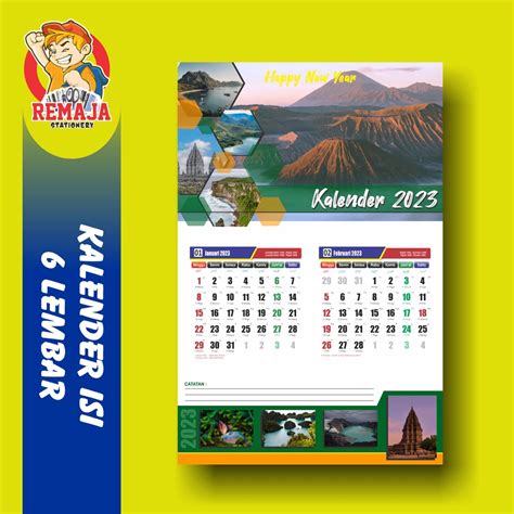 Jual Cetak Kalender Custom Full Color Ukuran X Lembar Isi Bulan