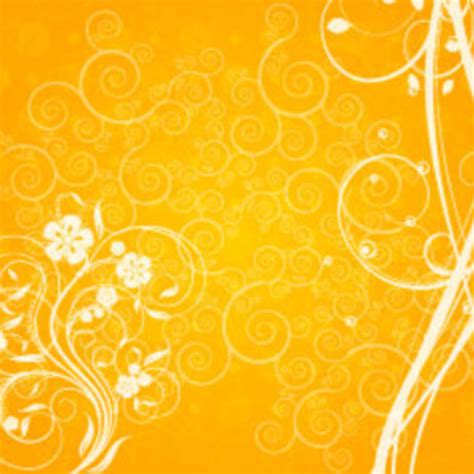 Orange Floral Swirly Shape Vector Background | FreeVectors