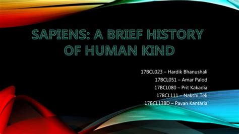 Sapiens A Brief History Of Human Kind Ppt