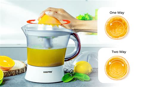 Geepas Electric Citrus Juicer 1 2L Lemon Squeezer Orange Juicer With