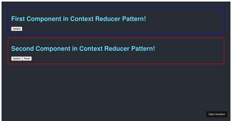 React Context Reducer Pattern Codesandbox