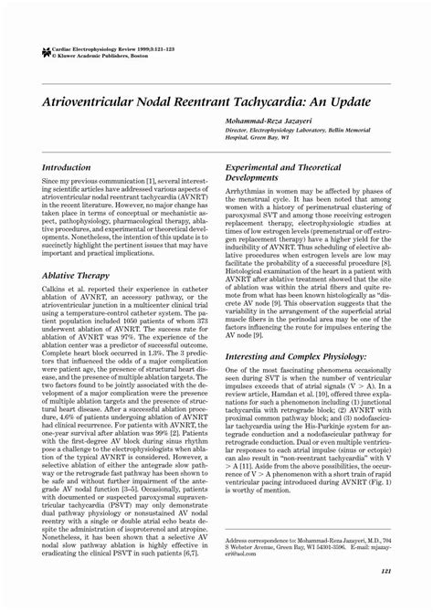 PDF Atrioventricular Nodal Reentrant Tachycardia An Update DOKUMEN