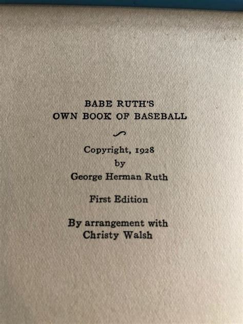 Babe Ruth S Own Book Of Baseball Par Ruth George Herman Babe Good