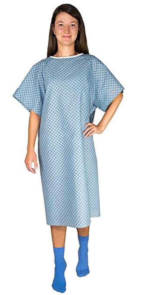 3 Pack Blue Hospital Gown With Back Tiehospital Patient Gown With Ties