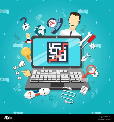 Computer Remote Support Concept Stock Vector Image And Art Alamy