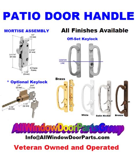 Guardian Glass Sliding Patio Door Handle Set Off Set Latch All Finishes All Window Door