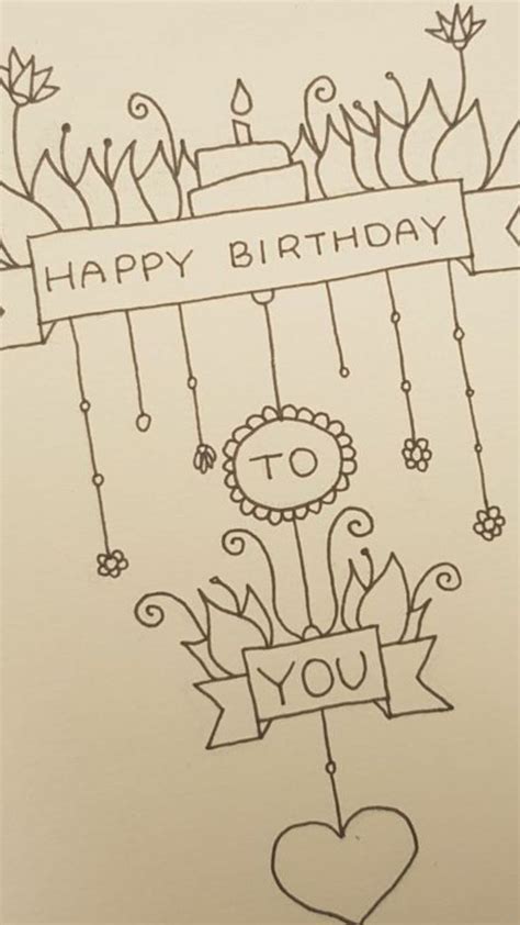 Easy Birthday Card Drawing Ideas For Heartfelt Cards En