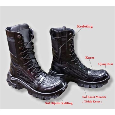 Sepatu Safety Pdl Pria Tactical Resleting Ujung Besi Tni Polri Security