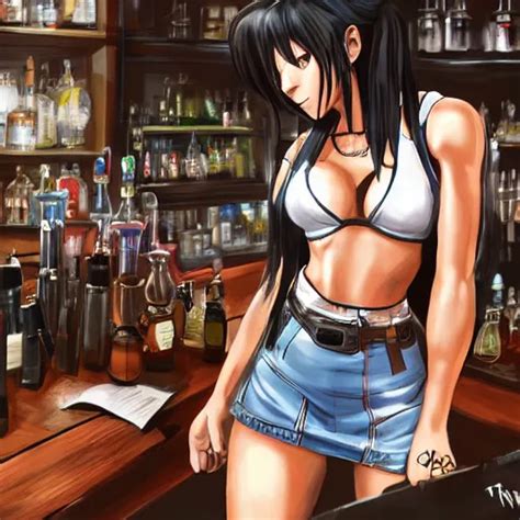 High Quality Concept Art Of Tifa Lockhart Working In Stable Diffusion