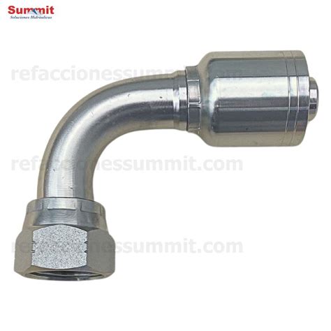 Conector Codo 90º Rosca ORFS Cara Plana Hembra Swivel 5 8 Manguera 5 8