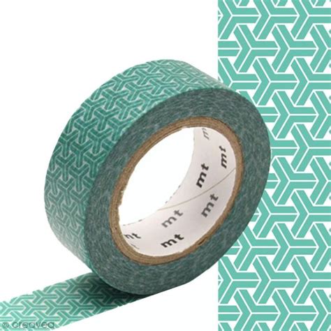 Masking tape à motif traditionnel japonais Chevrons 1 5 cm x 7 m