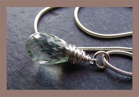 Sterling Silver And Green Amethyst Wire Wrapped Folksy