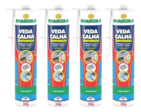 Kit 4 Veda Calhas Selante Brascola Aluminio 280g Parcelamento Sem Juros